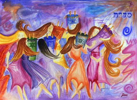 Women Dancing With Torah Salome Designs Circle Painting Artwork