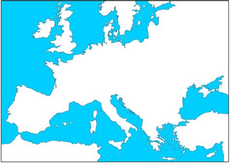 Cartina Europa Muta Bianca