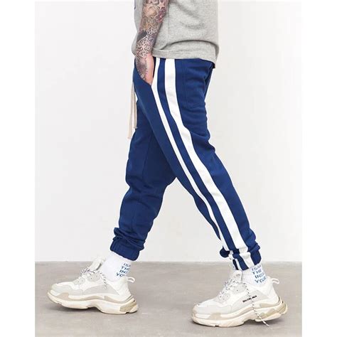 Side Striped Reflective Pant Mens 2018 Hip Hop Casual Joggers
