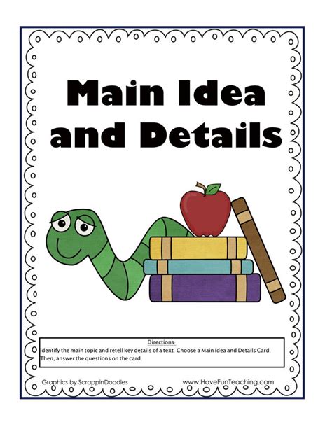 Main Idea And Details Reading Activity Have Fun Teaching