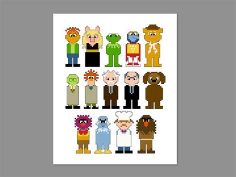 Muppets Pixel People Character Cross Stitch Pdf Pattern Only Geek Cross