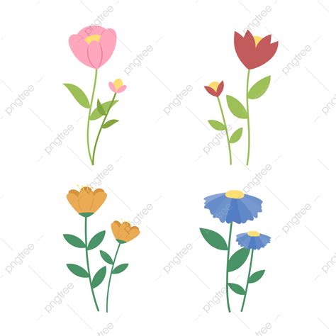 Different Flower Clipart Vector Set Of Different Flower Vector