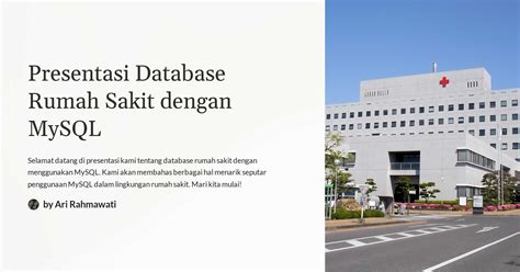 Presentasi Database Rumah Sakit Dengan Mysql