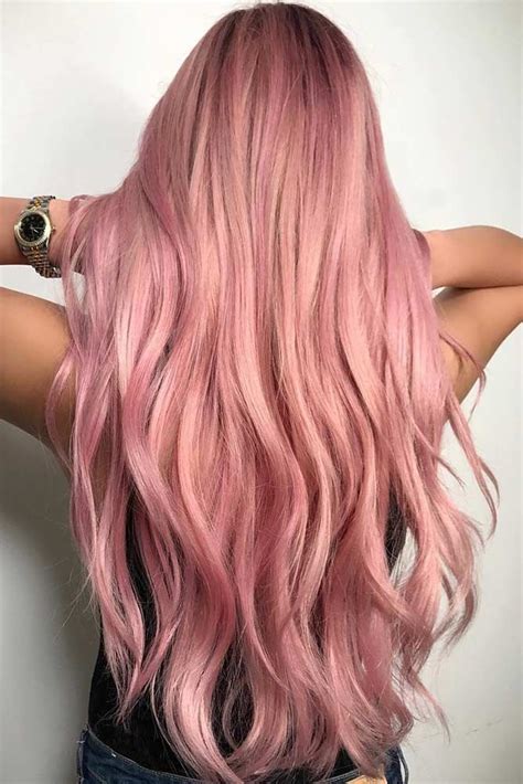rose gold hair color will definitely make you stand out creating a girlish and vivid image is