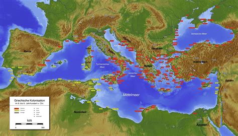 Greek And Phoenician Colonies Around The Shores Of The Mediterranean