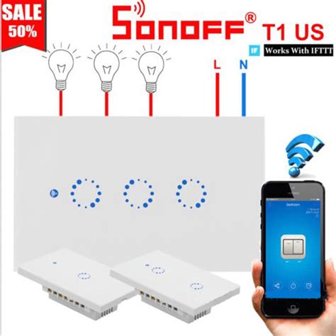 Sonoff T1 Smart Wifi Wall Touch Light Switch 123 Gang Touchwifiapp