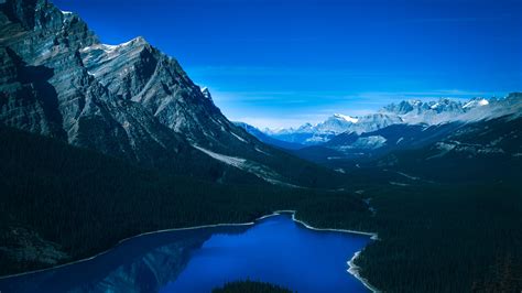 Download Wallpaper 2560x1440 Mountains Peyto Lake Canada