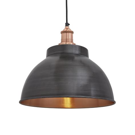 Brooklyn Dome Pendant 13 Inch Pewter And Copper Lighting