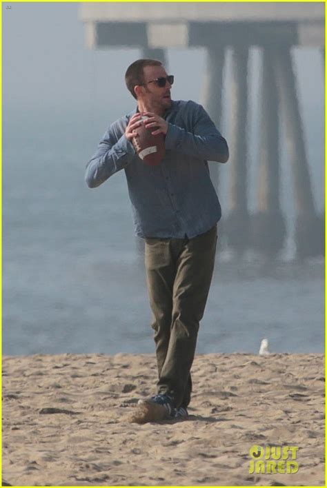 Photo Chris Evans Football On A Many Splintered Thing Set Photo Just Jared