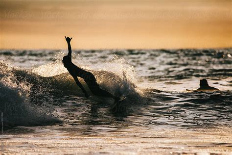 Hang Loose Sunset Surfer By Stocksy Contributor Visualspectrum