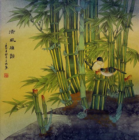 Birds And Bamboo Painting Birds And Flowers Wall Scrolls