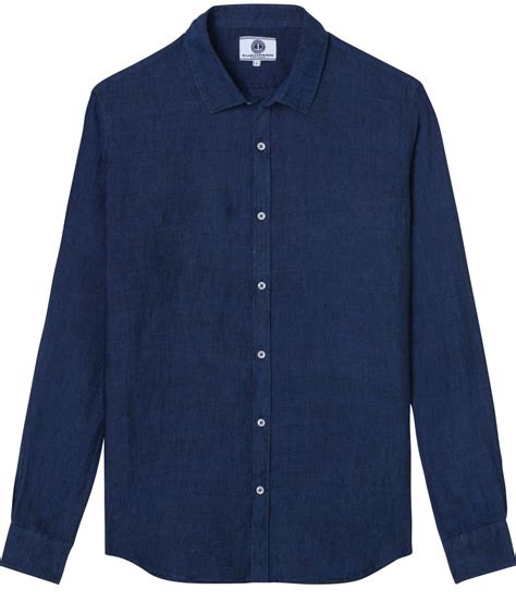 Plain Navy Blue Color Long Sleeves Shirt For Men Quality Brand Europann