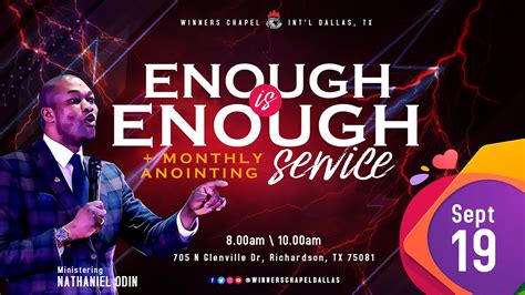 Enough Is Enough And Monthly Anointing Service 1st Service Youtube