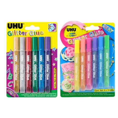 Buy Uhu Glitter Glue Original Shiny 6x10ml On Vegetable Souk