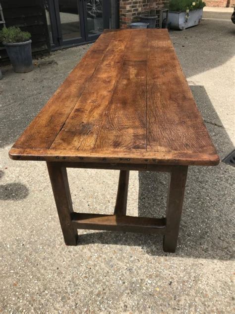 18th Century English Oak Refectory Table Antique French Farmhouse