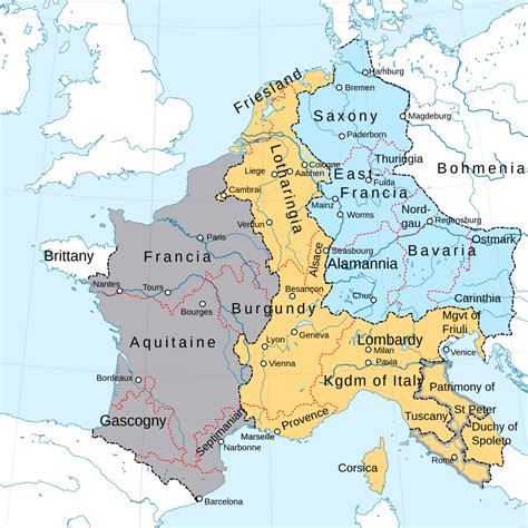 Partition Of The Carolingian Empire After The Maps On The Web