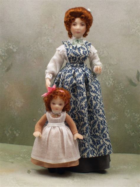 124th Scale Beth And Hope Dolls House Figures Tiny Dolls Porcelain