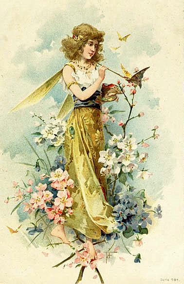 Bumble Button Darling Antique Victorian Fairy Postcards Free Clipart For Downloading And