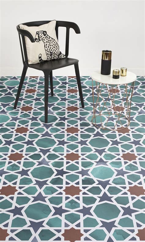 Multi-coloured Islamic Tile Effect Vinyl Flooring | Vinyl flooring, Tile effect vinyl flooring ...