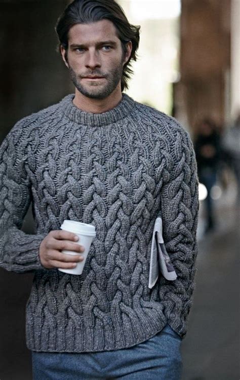Grey Cable Knit Jumper In 2019 Men Sweater Mens Fashion Sweaters