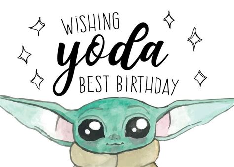 Baby Yoda Birthday Video Greeting Card Personalized Card Etsy Yoda