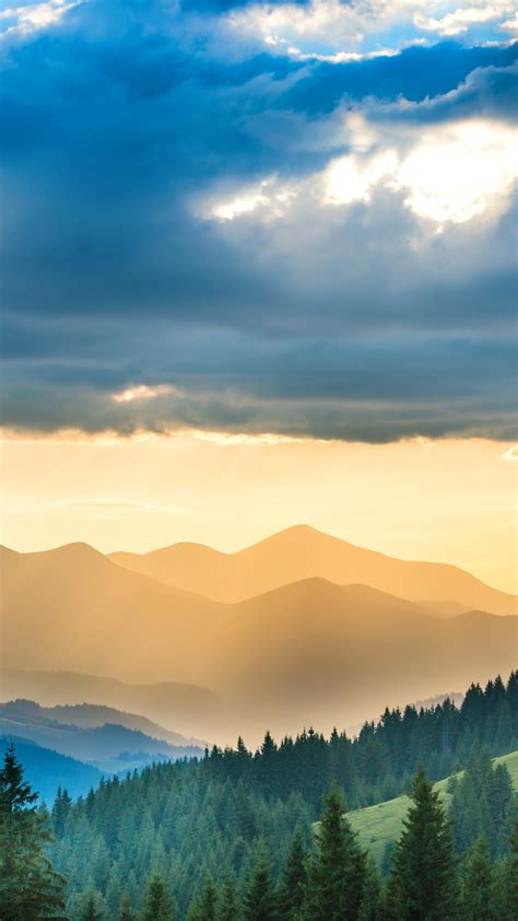 1440x2560 Landscape Mountains Sunbeam Nature 5k Samsung Galaxy S6s7
