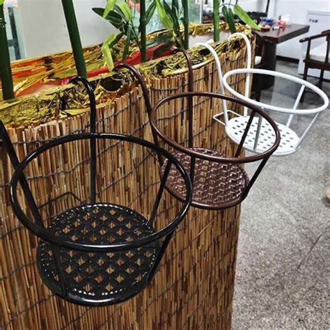 Over Metal Rail Flower Pot Stand Balcony Railing Hanging Basket Holder Round Planter Pot Rack