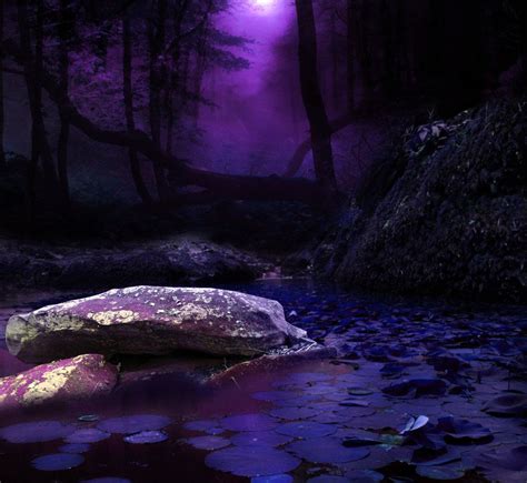 Woods And Lake Purple Bg By Starscoldnight By Starscoldnightdeviantart