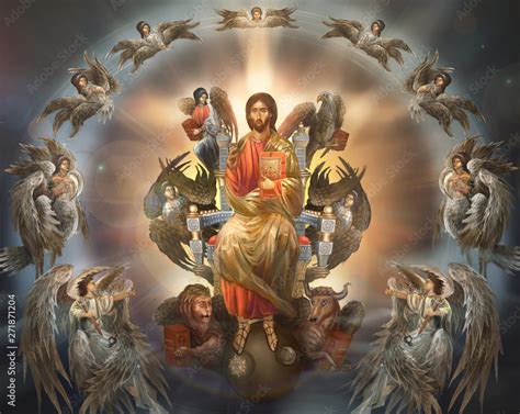 Ilustração Do Stock Jesus Christ On Throne In His Glory Adobe Stock