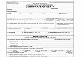 Sample Death Certificate Template