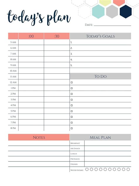 Daily Calendar Template 2018 Todays Plan Daily Planner Printables