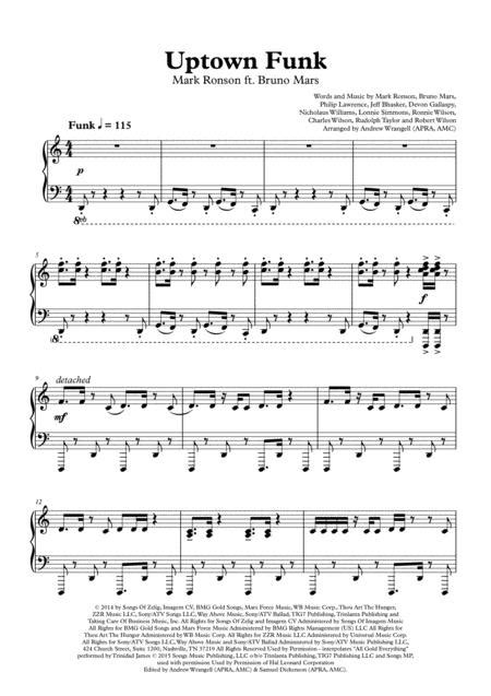Preview Uptown Funk Piano H0226263 264385 Sheet Music Plus