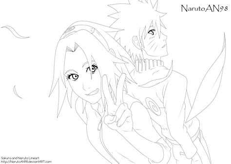 Sakura And Naruto Lineart By NarutoAN On DeviantArt