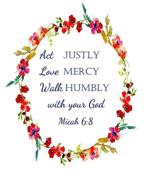 Micah 6:8 Act Justly Love Mercy Walk Humbly calligraphy Scripture Verse ...