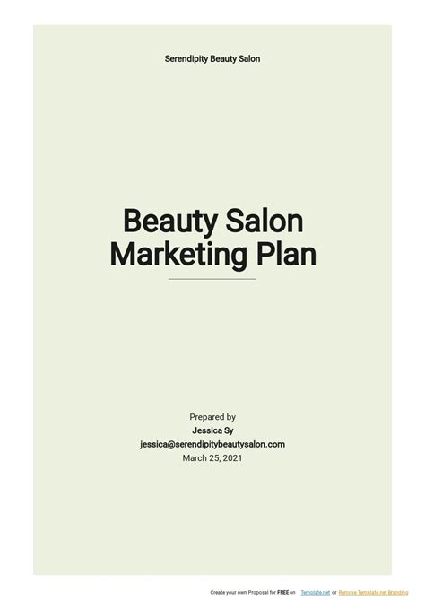 Free Salon Business Plan Templates Edit And Download
