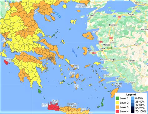 Co oznaczają kolory na epidemiologicznej mapie Grecji Wyspa Rodos