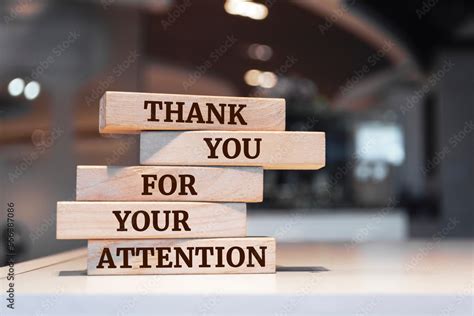 Wooden Blocks With Words Thank You For Your Attention Stock Photo