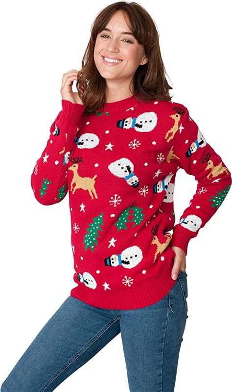 Novelty Fairisle Santa Cute Christmas Sweater Stirtshirt