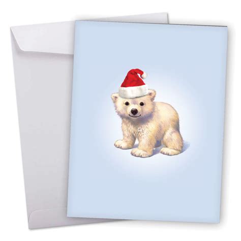 J6726cxsg Large Merry Christmas Card Zoo Babies Featuring A Sweet