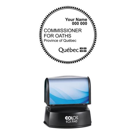 Where an oath is being witnessed by a commissioner for oaths, the deponent is required to confirm the following: (Québec) Commissioner for Oaths Round Stamp
