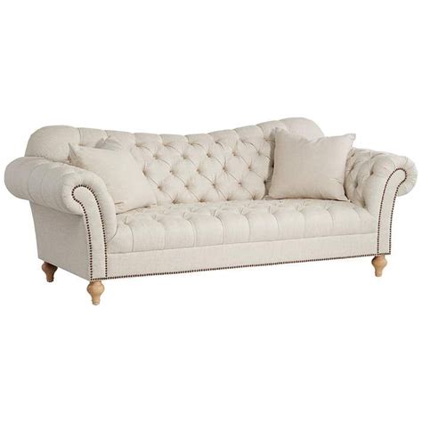 Vanna 90 12 Wide Brussel Linen Tufted Sofa With Pillows 44f99