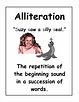 Alliteration example poster | Alliteration examples, Alliteration ...