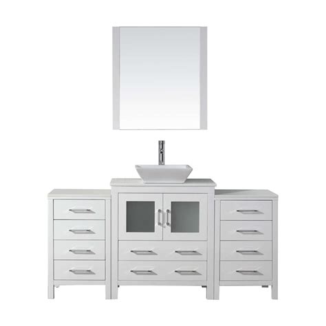 In fact, in our guide to choosing one for a size of 41 to 48 inches in width, we noted that singles sink vanities are the most common and vary from 18 inches to 42 inches wide, while double vanities are at least 48 wide. Dior 66" Single Bathroom Vanity Cabinet Set in White