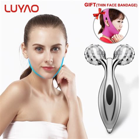 Luyao 3d Roll Thin Face Massager Slimming Facial Body Massage V Face Roller Solar Microcurrent