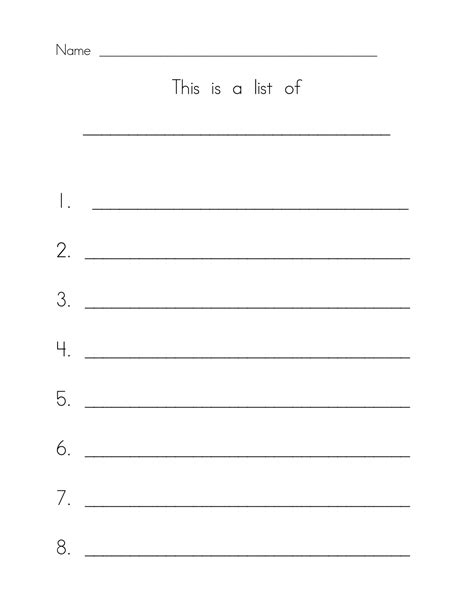 5 Best Images Of Printable List With Numbered Lines Printable