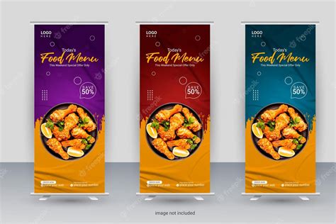 Premium Vector Food Roll Up Banner Template Design Food And Restaurant Roll Up Banner