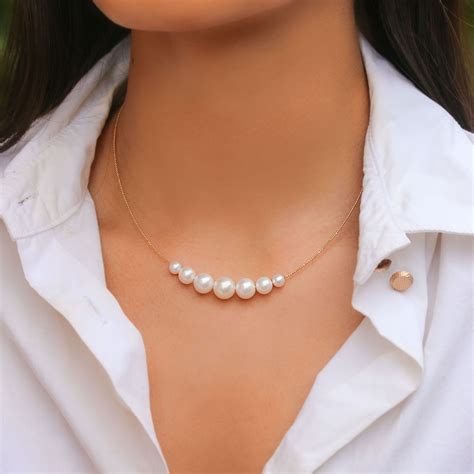 A Modern Pearl Necklace Necklace Pearl Strands Necklace Fashion