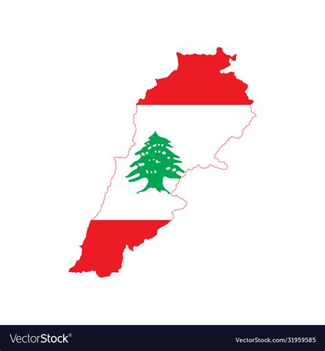 Lebanon Map Flag Royalty Free Vector Image Vectorstock