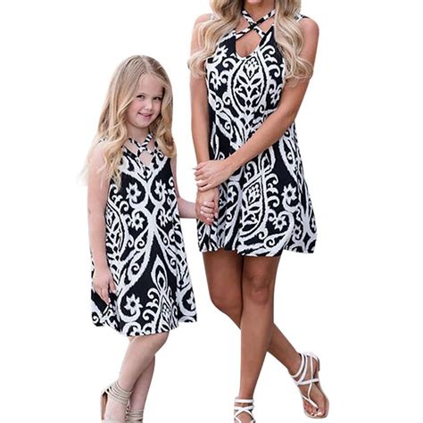 Buy Mother Girl Dresses 2017 Casual Summer Sleeveless
