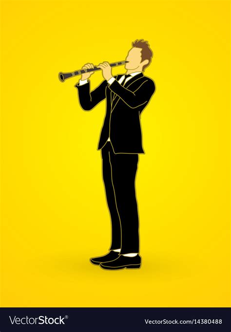 Clarinetist Player A Man Play Clarinet Royalty Free Vector